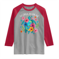 Aloha Hawaii Raglan Shirt Sea Turtle Summer Hawaiian Island - Wonder Print Shop