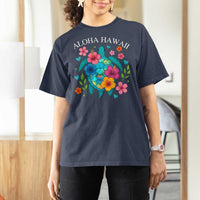 Aloha Hawaii T Shirt For Women Sea Turtle Summer Hawaiian Island - Wonder Print Shop