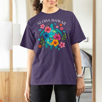 Aloha Hawaii T Shirt For Women Sea Turtle Summer Hawaiian Island - Wonder Print Shop