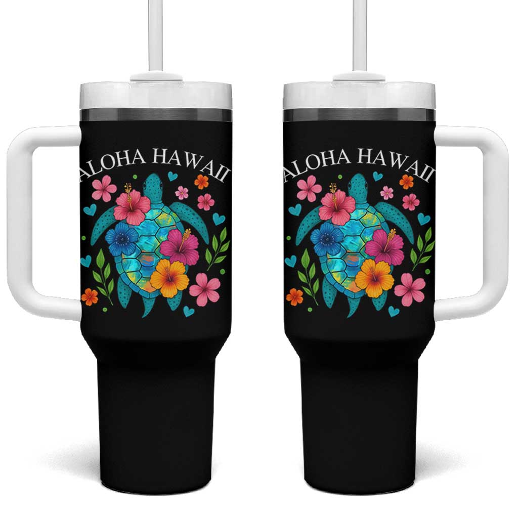 Aloha Hawaii Tumbler With Handle Sea Turtle Summer Hawaiian Island - Wonder Print Shop