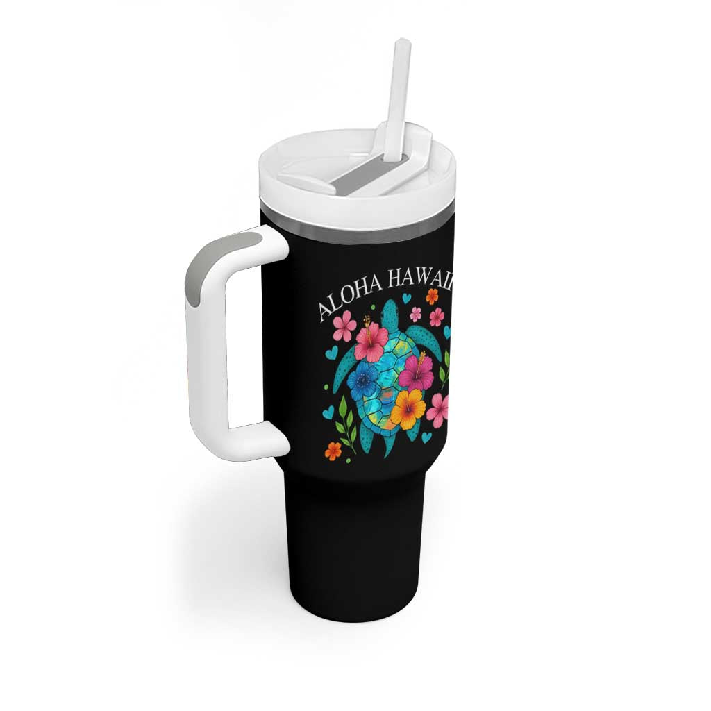 Aloha Hawaii Tumbler With Handle Sea Turtle Summer Hawaiian Island - Wonder Print Shop