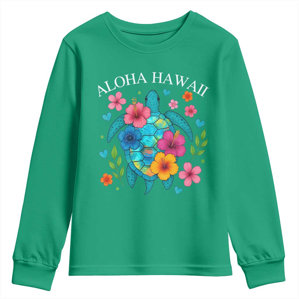 Aloha Hawaii Youth Sweatshirt Sea Turtle Summer Hawaiian Island - Wonder Print Shop