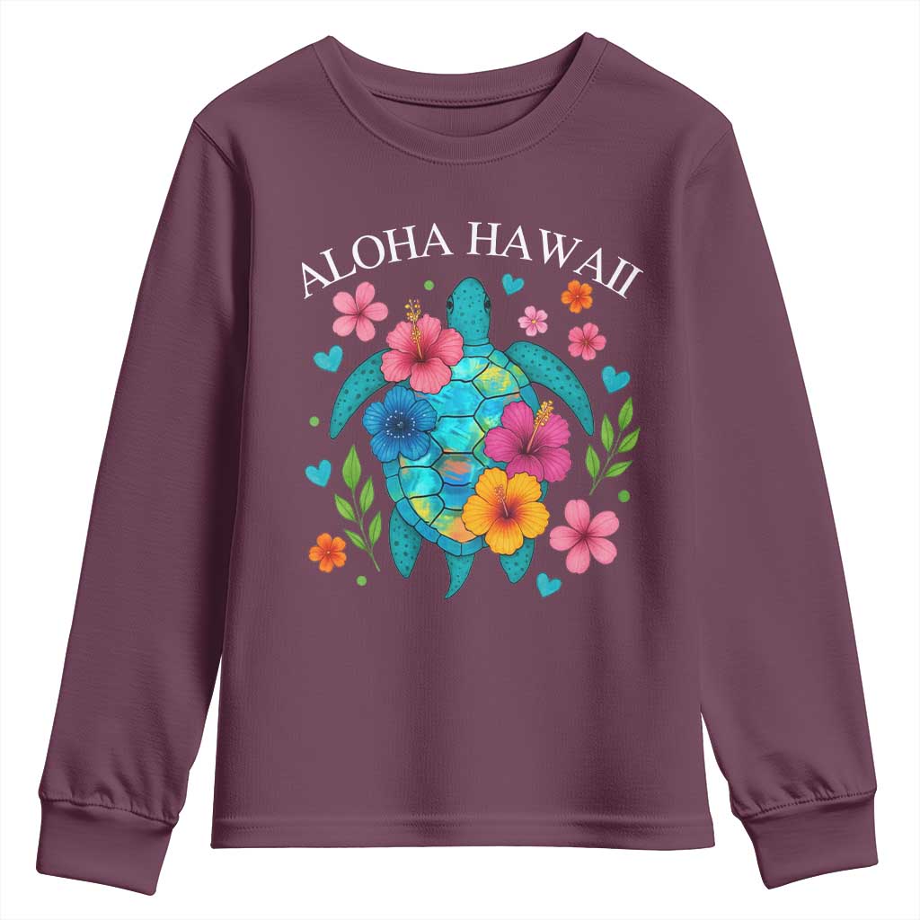 Aloha Hawaii Youth Sweatshirt Sea Turtle Summer Hawaiian Island - Wonder Print Shop