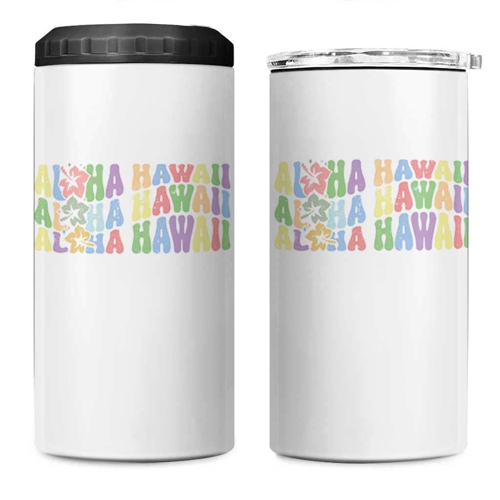 Aloha Hawaii 4 in 1 Can Cooler Tumbler Flower Summer Hawaiian Island - Wonder Print Shop
