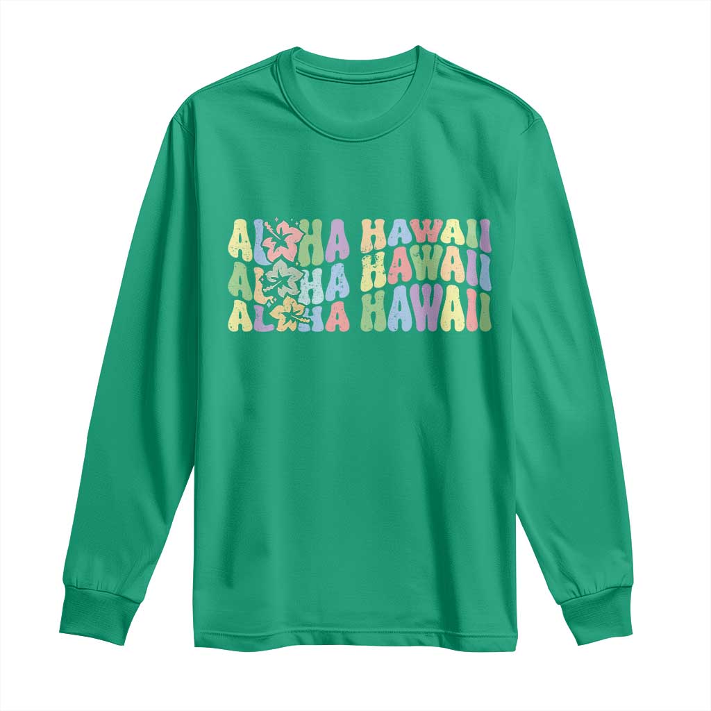 Aloha Hawaii Long Sleeve Shirt Flower Summer Hawaiian Island - Wonder Print Shop