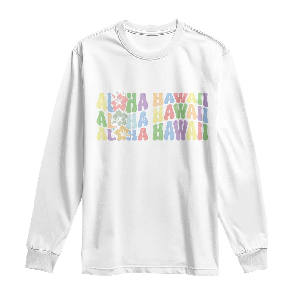 Aloha Hawaii Long Sleeve Shirt Flower Summer Hawaiian Island - Wonder Print Shop