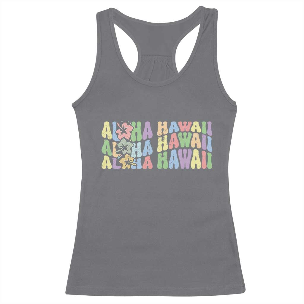 Aloha Hawaii Racerback Tank Top Flower Summer Hawaiian Island - Wonder Print Shop