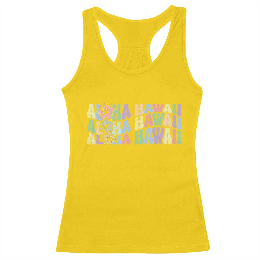 Aloha Hawaii Racerback Tank Top Flower Summer Hawaiian Island - Wonder Print Shop