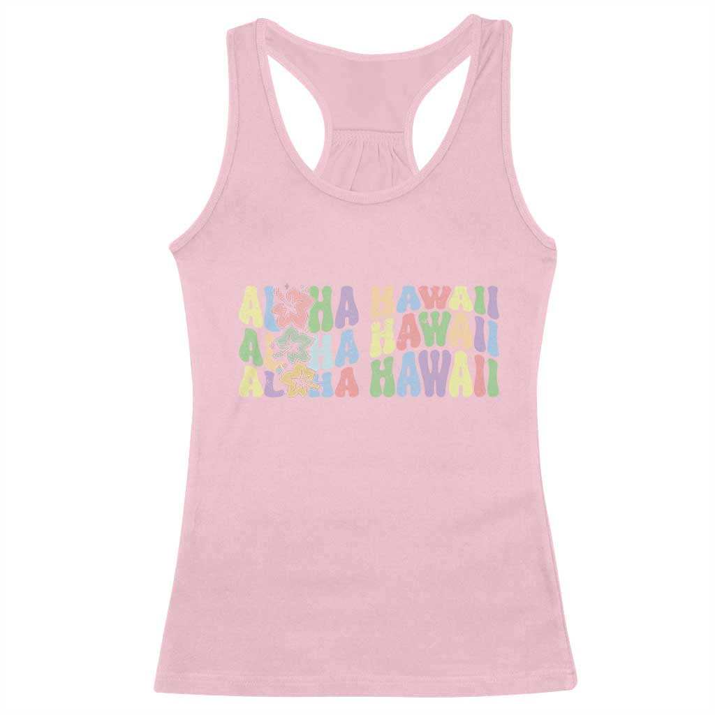 Aloha Hawaii Racerback Tank Top Flower Summer Hawaiian Island - Wonder Print Shop