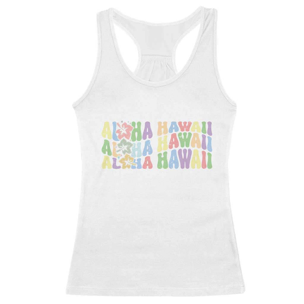 Aloha Hawaii Racerback Tank Top Flower Summer Hawaiian Island - Wonder Print Shop