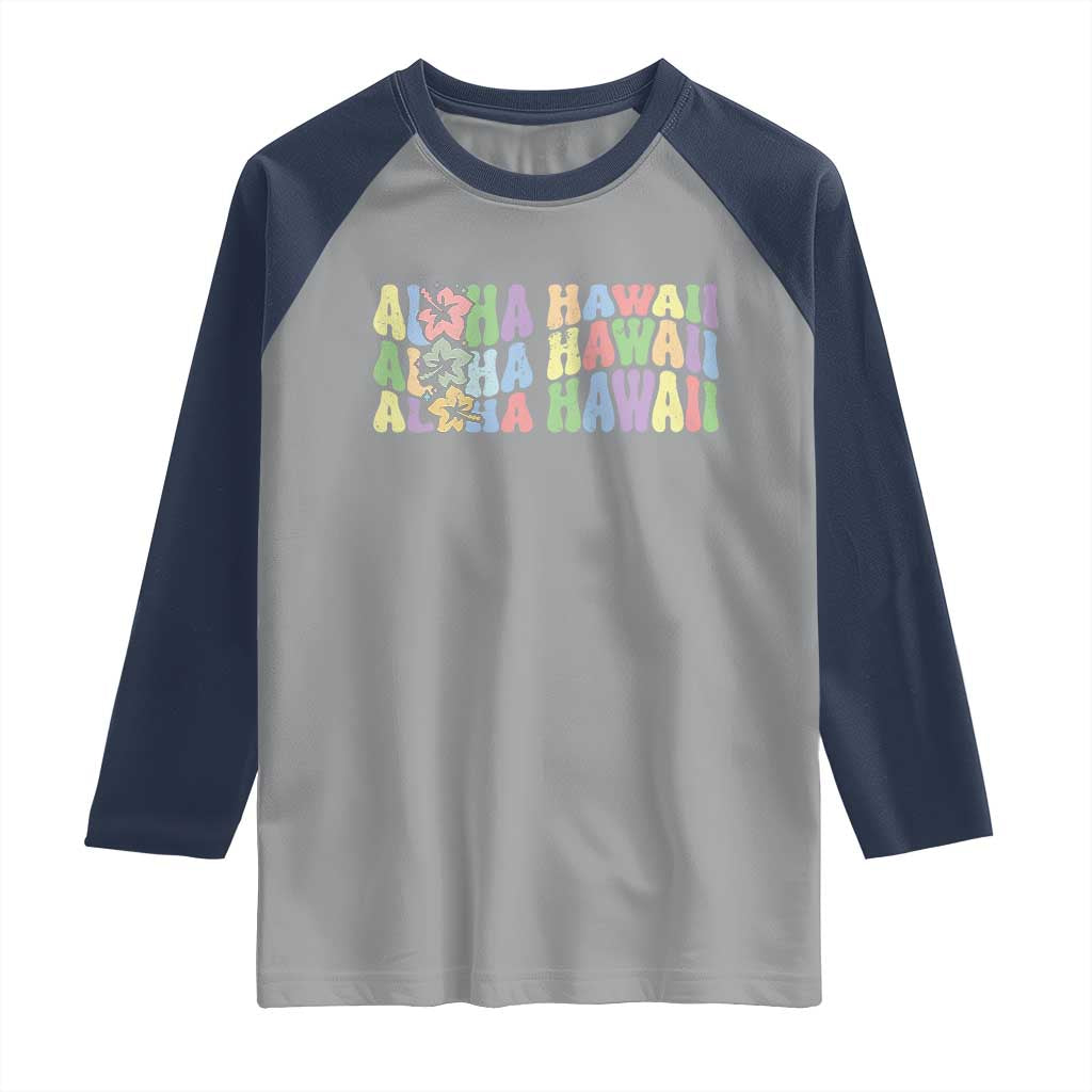Aloha Hawaii Raglan Shirt Flower Summer Hawaiian Island - Wonder Print Shop