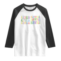 Aloha Hawaii Raglan Shirt Flower Summer Hawaiian Island - Wonder Print Shop