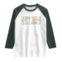 Aloha Hawaii Raglan Shirt Flower Summer Hawaiian Island - Wonder Print Shop