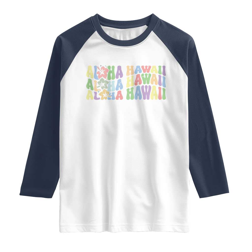 Aloha Hawaii Raglan Shirt Flower Summer Hawaiian Island - Wonder Print Shop