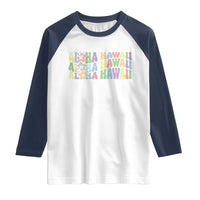 Aloha Hawaii Raglan Shirt Flower Summer Hawaiian Island - Wonder Print Shop