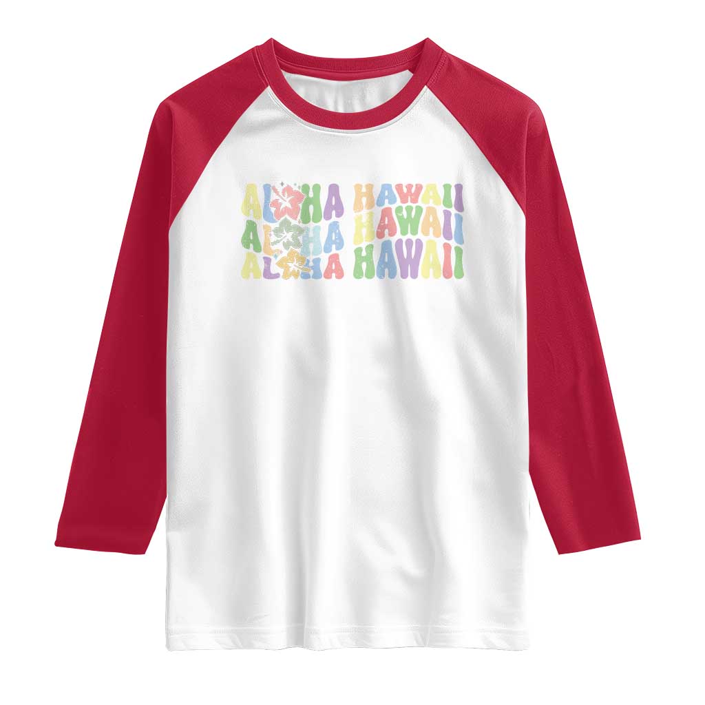 Aloha Hawaii Raglan Shirt Flower Summer Hawaiian Island - Wonder Print Shop