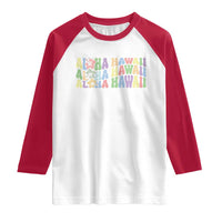 Aloha Hawaii Raglan Shirt Flower Summer Hawaiian Island - Wonder Print Shop