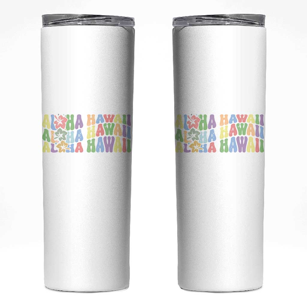 Aloha Hawaii Skinny Tumbler Flower Summer Hawaiian Island - Wonder Print Shop