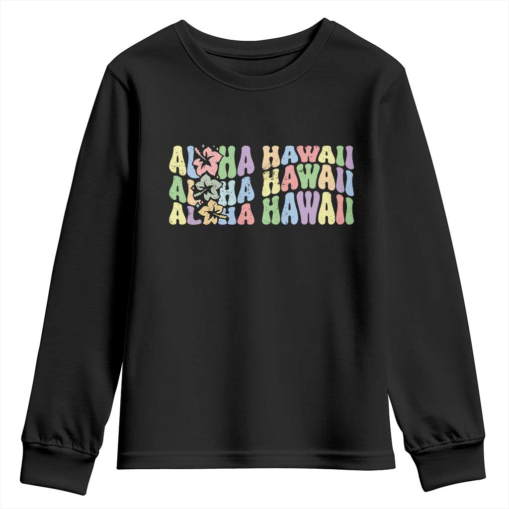 Aloha Hawaii Youth Sweatshirt Flower Summer Hawaiian Island - Wonder Print Shop