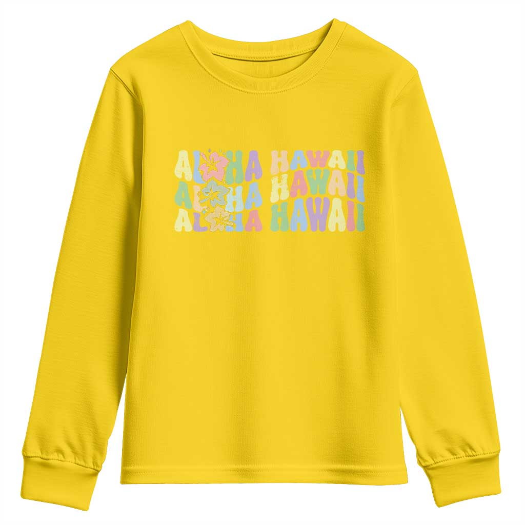 Aloha Hawaii Youth Sweatshirt Flower Summer Hawaiian Island - Wonder Print Shop