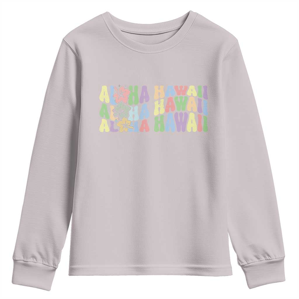 Aloha Hawaii Youth Sweatshirt Flower Summer Hawaiian Island - Wonder Print Shop