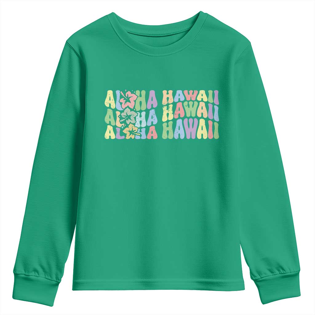 Aloha Hawaii Youth Sweatshirt Flower Summer Hawaiian Island - Wonder Print Shop