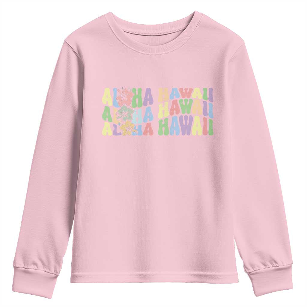 Aloha Hawaii Youth Sweatshirt Flower Summer Hawaiian Island - Wonder Print Shop