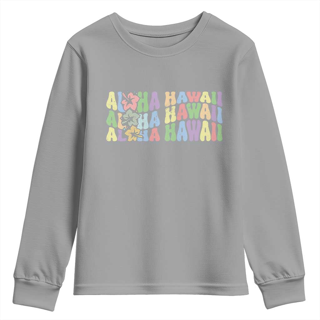 Aloha Hawaii Youth Sweatshirt Flower Summer Hawaiian Island - Wonder Print Shop