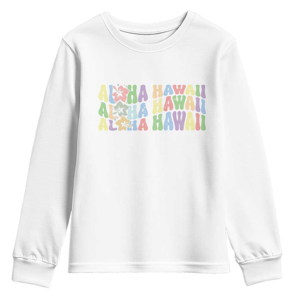 Aloha Hawaii Youth Sweatshirt Flower Summer Hawaiian Island - Wonder Print Shop