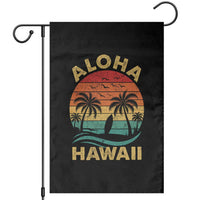 Aloha Hawaii Garden Flag Retro Hawaiian Island Palm Beach Surfboard Surf - Wonder Print Shop
