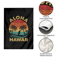 Aloha Hawaii Garden Flag Retro Hawaiian Island Palm Beach Surfboard Surf - Wonder Print Shop