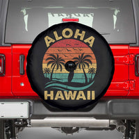 Aloha Hawaii Spare Tire Cover Retro Hawaiian Island Palm Beach Surfboard Surf - Wonder Print Shop