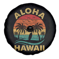 Aloha Hawaii Spare Tire Cover Retro Hawaiian Island Palm Beach Surfboard Surf - Wonder Print Shop