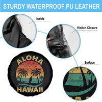 Aloha Hawaii Spare Tire Cover Retro Hawaiian Island Palm Beach Surfboard Surf - Wonder Print Shop