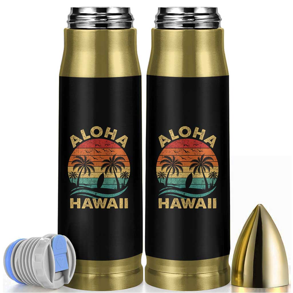 Aloha Hawaii Bullet Tumbler Retro Hawaiian Island Palm Beach Surfboard Surf - Wonder Print Shop