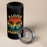 Aloha Hawaii 4 in 1 Can Cooler Tumbler Retro Hawaiian Island Palm Beach Surfboard Surf - Wonder Print Shop