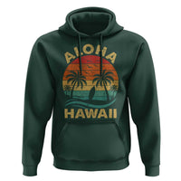 Aloha Hawaii Hoodie Retro Hawaiian Island Palm Beach Surfboard Surf - Wonder Print Shop