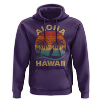 Aloha Hawaii Hoodie Retro Hawaiian Island Palm Beach Surfboard Surf - Wonder Print Shop