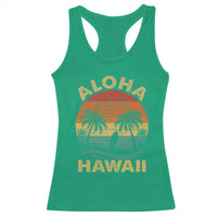 Aloha Hawaii Racerback Tank Top Retro Hawaiian Island Palm Beach Surfboard Surf - Wonder Print Shop