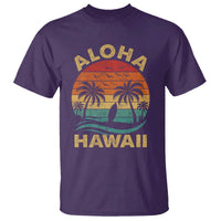 Aloha Hawaii T Shirt Retro Hawaiian Island Palm Beach Surfboard Surf - Wonder Print Shop