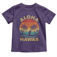 Aloha Hawaii Toddler T Shirt Retro Hawaiian Island Palm Beach Surfboard Surf - Wonder Print Shop