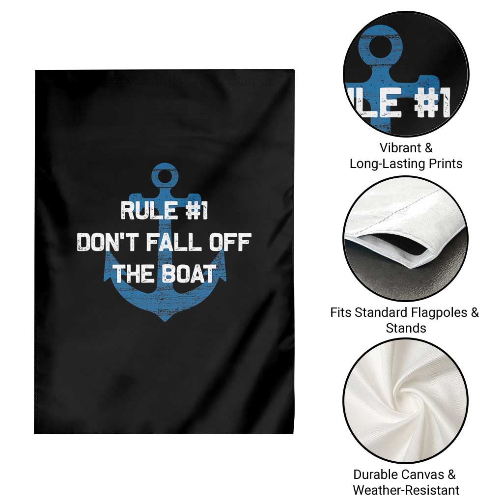 Funny Cruise Garden Flag Rule #1 Dont Fall Off The Boat - Wonder Print Shop