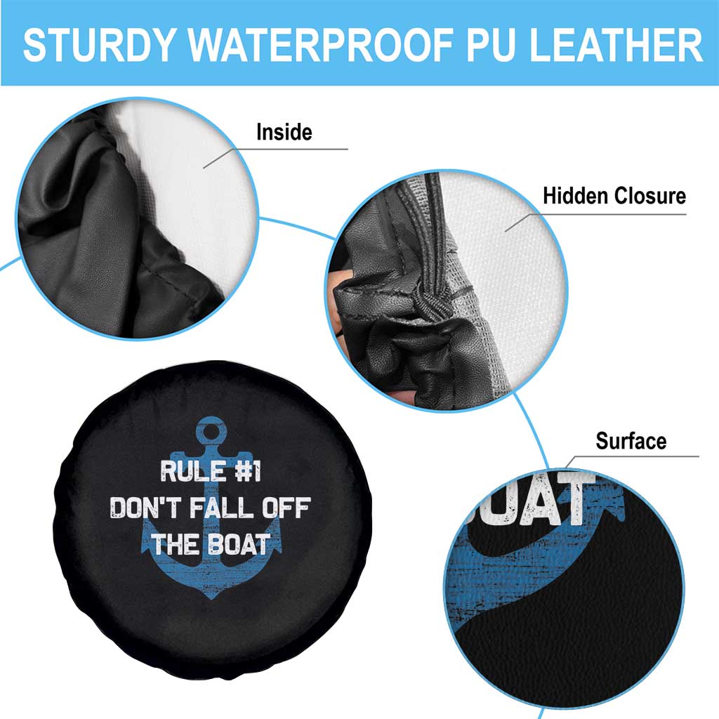 Funny Cruise Spare Tire Cover Rule #1 Dont Fall Off The Boat - Wonder Print Shop