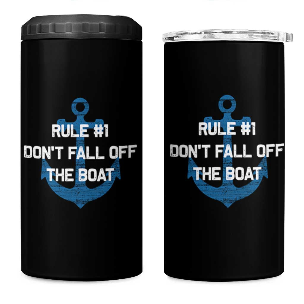 Funny Cruise 4 in 1 Can Cooler Tumbler Rule #1 Dont Fall Off The Boat - Wonder Print Shop