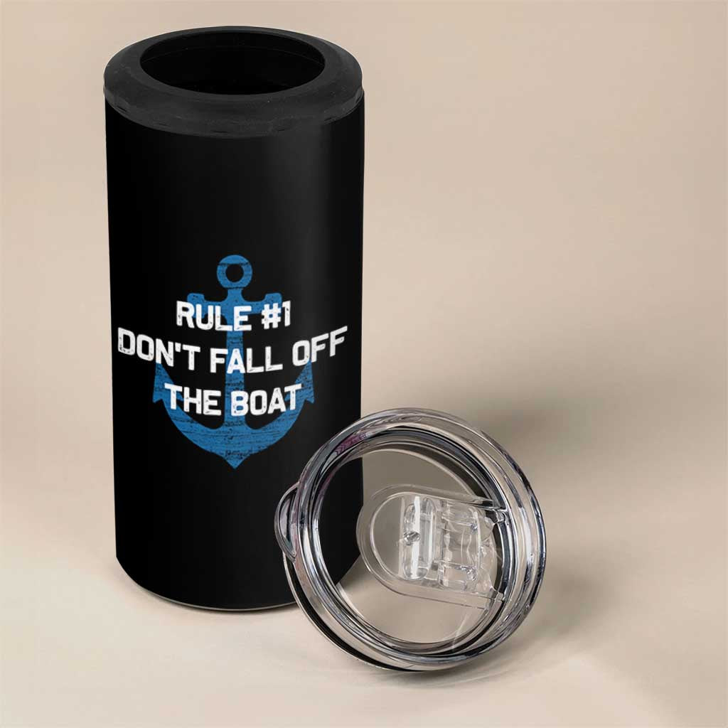 Funny Cruise 4 in 1 Can Cooler Tumbler Rule #1 Dont Fall Off The Boat - Wonder Print Shop