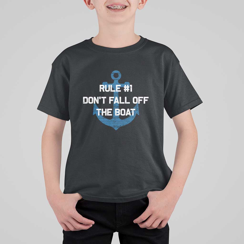 Funny Cruise T Shirt For Kid Rule #1 Dont Fall Off The Boat - Wonder Print Shop