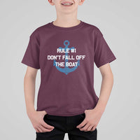 Funny Cruise T Shirt For Kid Rule #1 Dont Fall Off The Boat - Wonder Print Shop