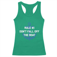 Funny Cruise Racerback Tank Top Rule #1 Dont Fall Off The Boat - Wonder Print Shop