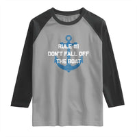 Funny Cruise Raglan Shirt Rule #1 Dont Fall Off The Boat - Wonder Print Shop