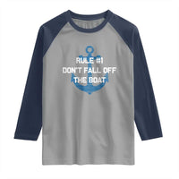 Funny Cruise Raglan Shirt Rule #1 Dont Fall Off The Boat - Wonder Print Shop